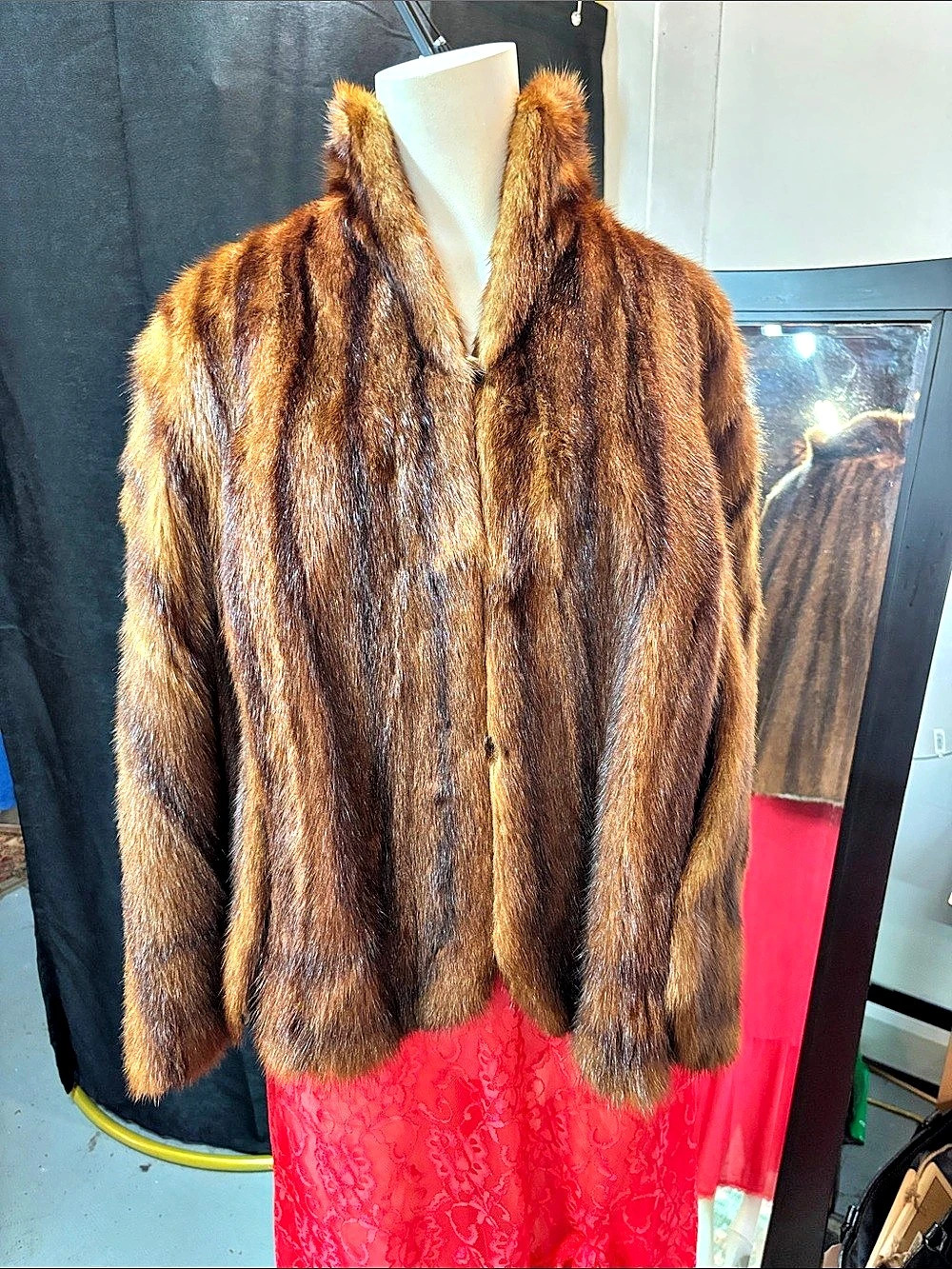 Vintage mink Gold & Shralet Brown Fur cape swing cape